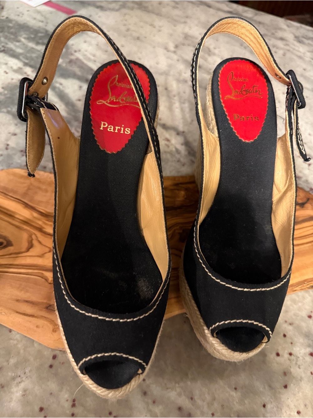 Christian Louboutin Menorca Espadrille Wedges, size 39 - Beautiful condition.